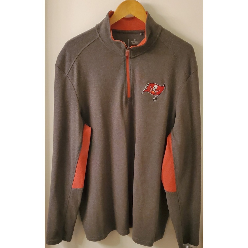Antigua Sweater XL Tampa Bay Buccaneers Logo Soft Cozy Gray/Red Embroidery NWOT